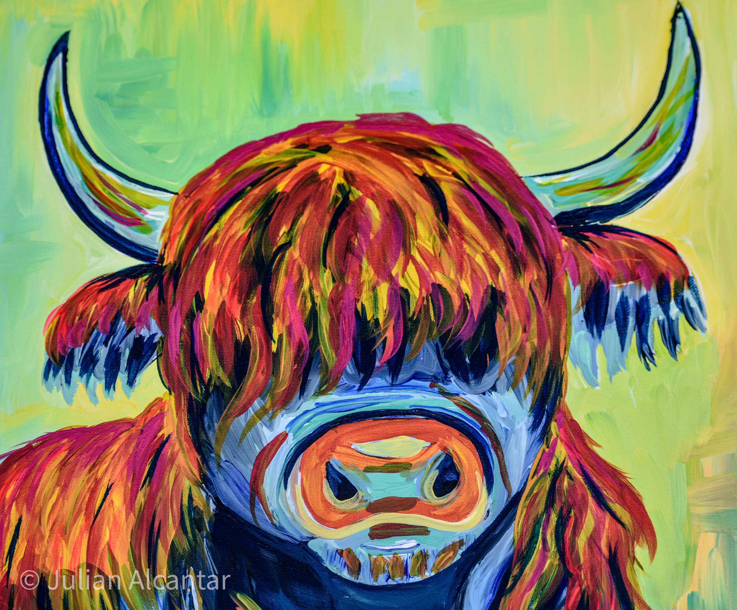 Highland Cow (Abstract Wall Decor) | Abstract Artwork by Julian Alcantar